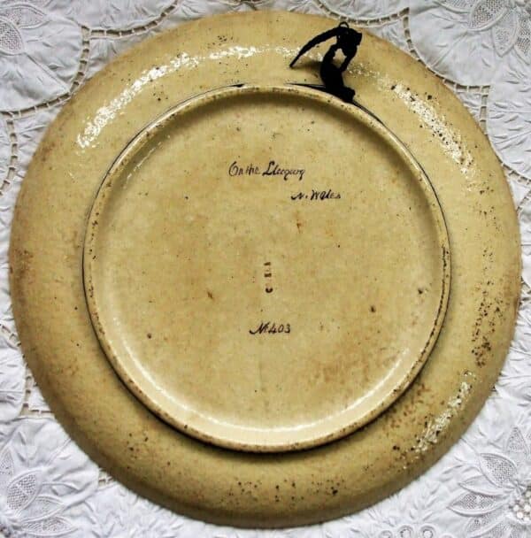 Antique English Victorian Copeland Pottery Charger “On the Llugwy ~ N. Wales ~ No. 403” ~ Decorated and Signed by William Yale of Stoke Antique Antique Ceramics 4