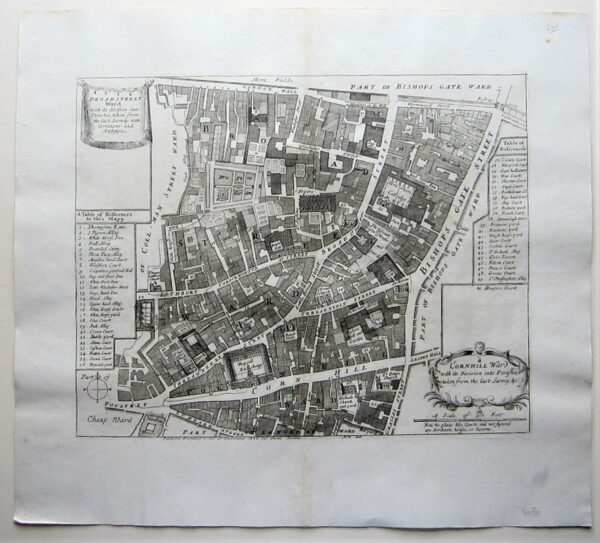 A charming 18th century map of the Bank of England and the Stock Exchange