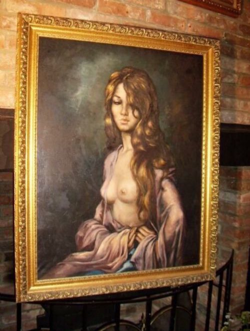 Nude Filipino Lady Oil Portrait Painting Moonlight Pose Signed J.Luna Antique Art 5