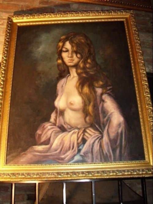 Nude Filipino Lady Oil Portrait Painting Moonlight Pose Signed J.Luna Antique Art 6