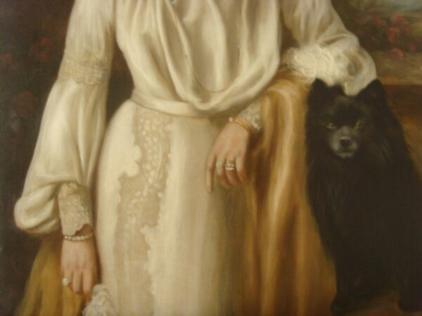 John Horsburgh Large 19thc Oil Portrait Painting Of Lady Dunbar Of Mochrum Antique Art - Image 6