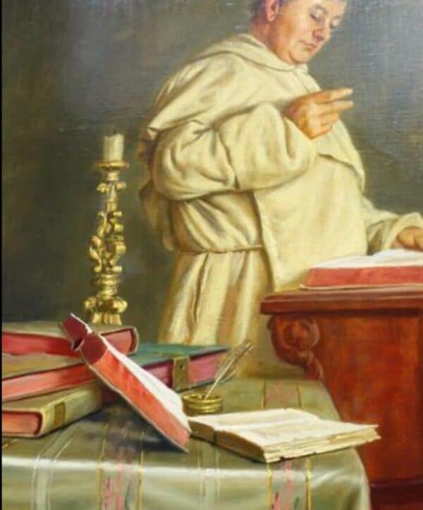 Oil Portrait Painting Vatican Cardinal By Artist Ernst Stierhof Religious Antique Art - Image 2