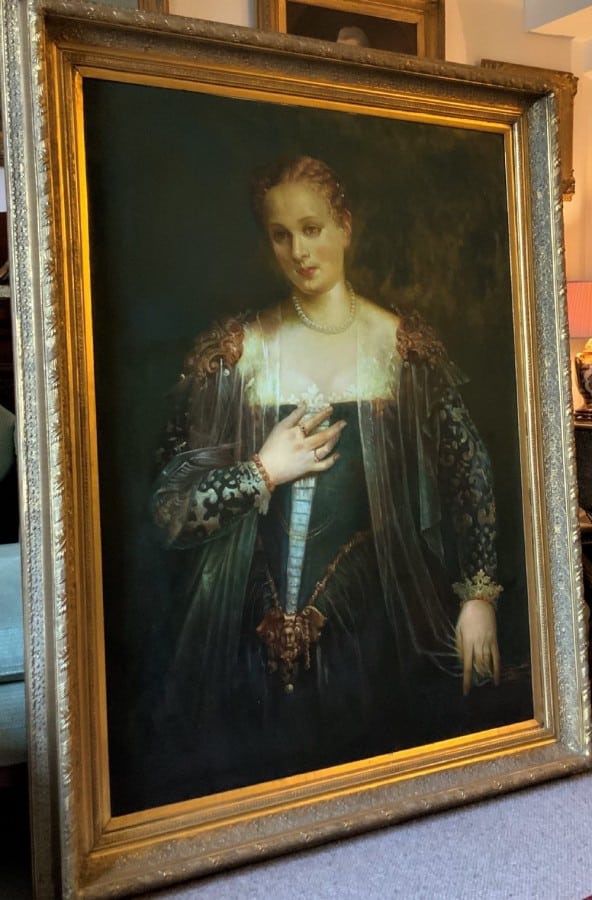 Oil Portrait Painting Wealthy European Noble Lady Antique Art 11
