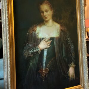 Oil Portrait Painting Wealthy European Noble Lady Antique Art