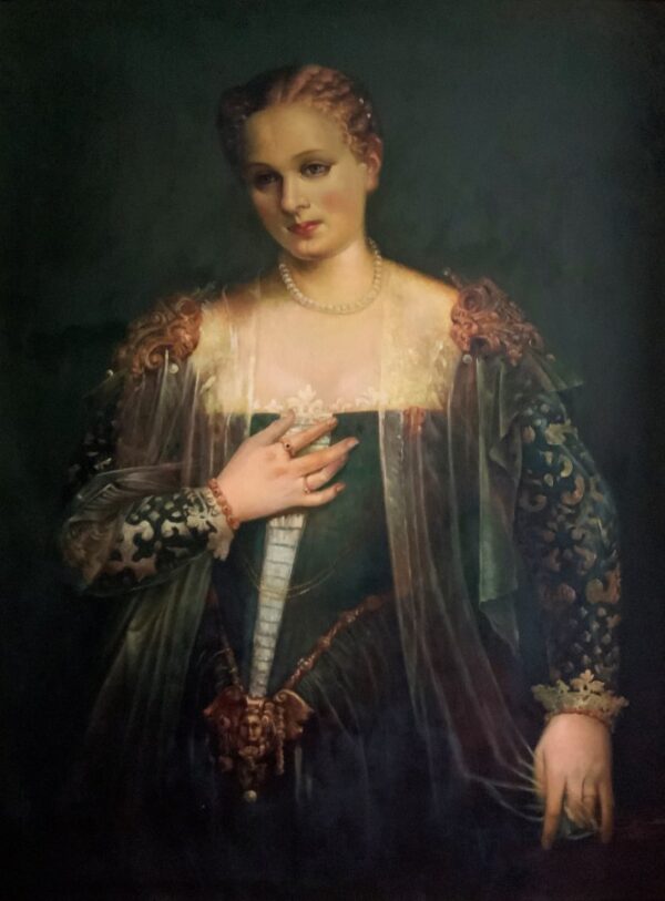 Oil Portrait Painting Wealthy European Noble Lady Antique Art 10