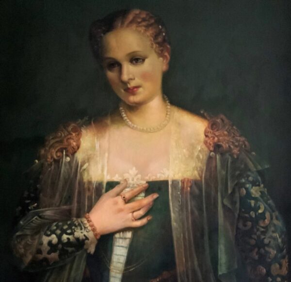 Oil Portrait Painting Wealthy European Noble Lady Antique Art 9