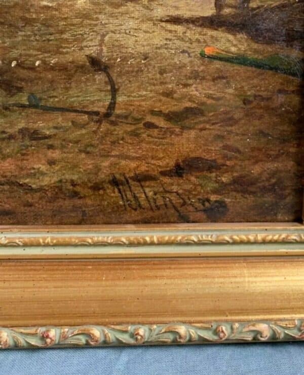 19th Dutch Seascape Coastal Marine Landscape Oil Painting - Image 4