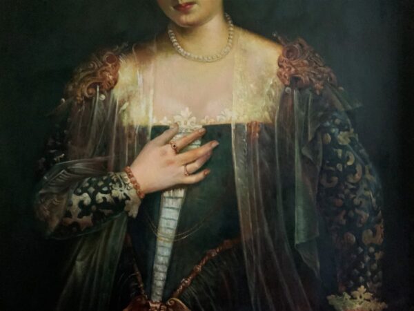 Oil Portrait Painting Wealthy European Noble Lady Antique Art 8