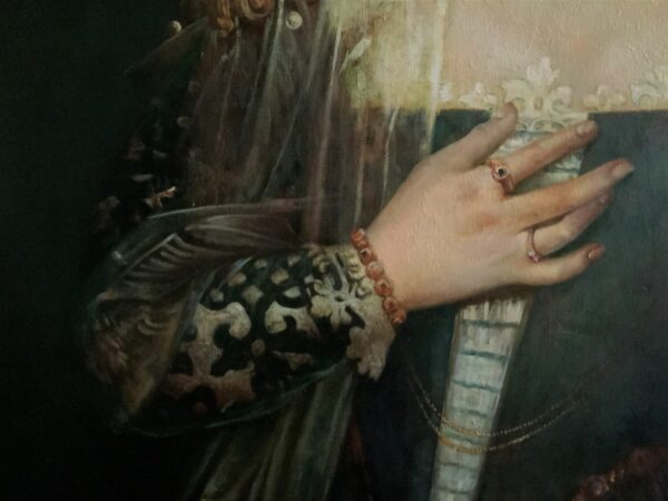 Oil Portrait Painting Wealthy European Noble Lady - Image 5