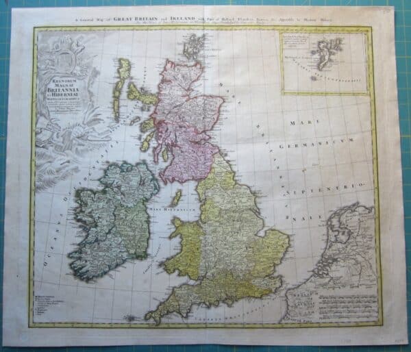 An attractive map of Great Britain by Homann Heirs. antique maps Antique Maps 3