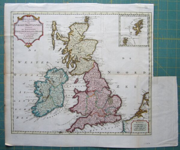 An attractive map of Great Britain by Tirion.