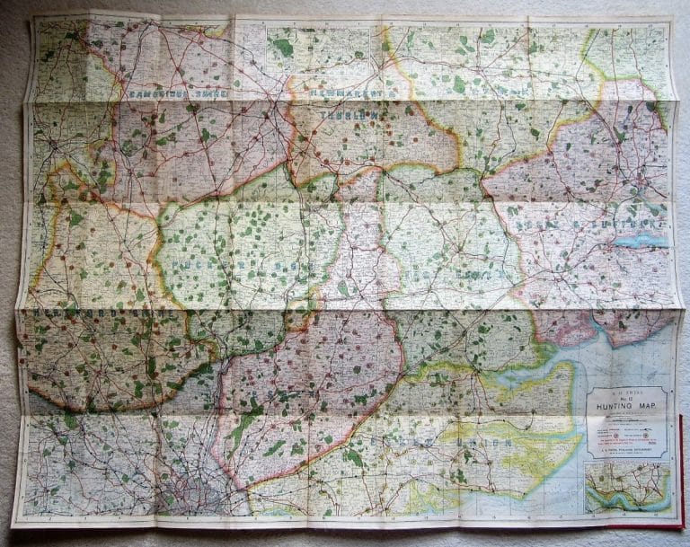 A detailed Hunting map, covering the South East.