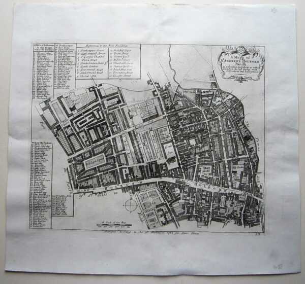 A charming 18th century map of Holborn, Gray’s Inn and Lincoln’s Inn. antique map Antique Maps 3