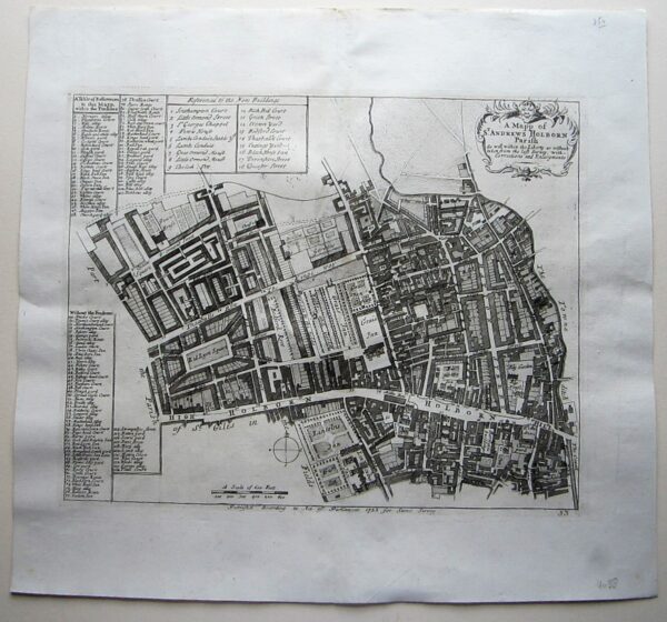 A charming 18th century map of Holborn, Gray’s Inn and Lincoln’s Inn.