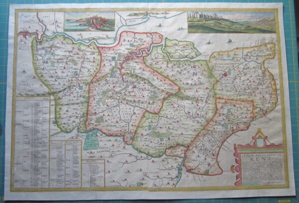 Rare Map of Kent by Symonson. antique maps Antique Maps 3