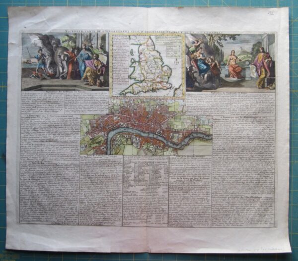 An 18th century map of London with explanatory text. antique map Antique Maps 3