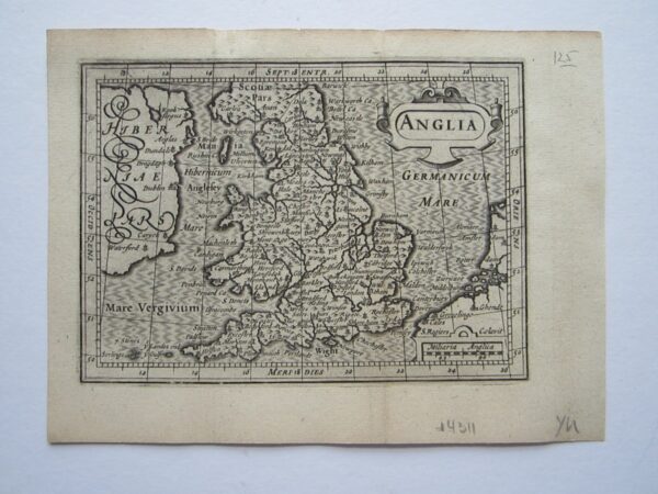 Miniature map of England and Wales.