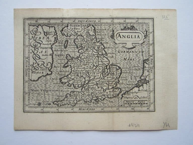 Miniature map of England and Wales.