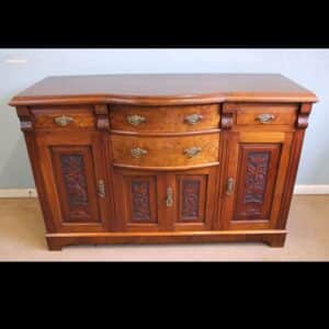 Antique Walnut Bow Front Chiffonier Sideboard Base.