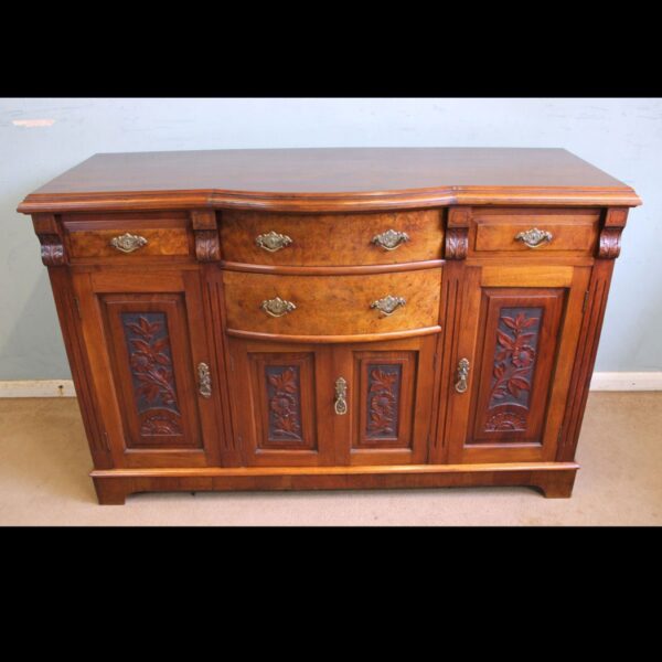 Antique Walnut Bow Front Chiffonier Sideboard Base.