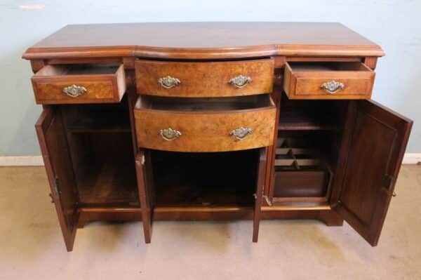 Antique Walnut Bow Front Chiffonier Sideboard Base - Image 10
