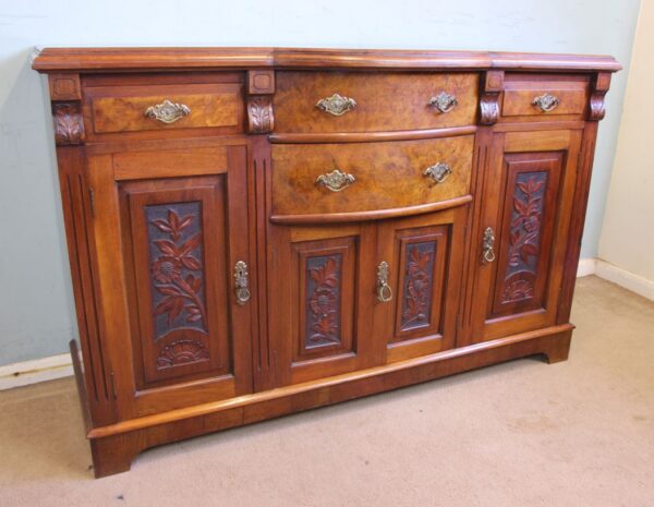 Antique Walnut Bow Front Chiffonier Sideboard Base Antique, Walnut, Antique Sideboards 4