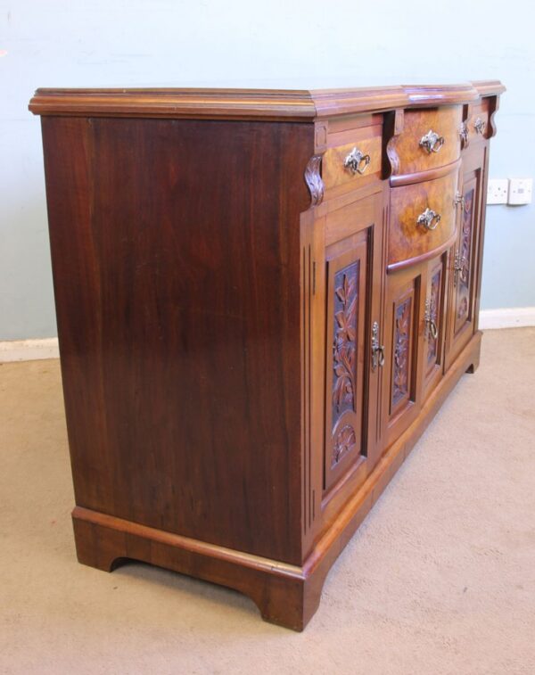 Antique Walnut Bow Front Chiffonier Sideboard Base - Image 4