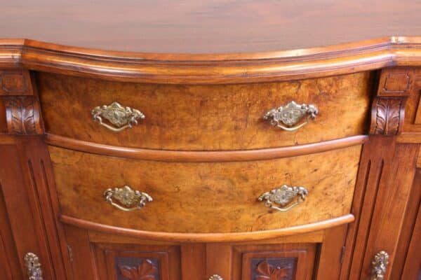 Antique Walnut Bow Front Chiffonier Sideboard Base - Image 5