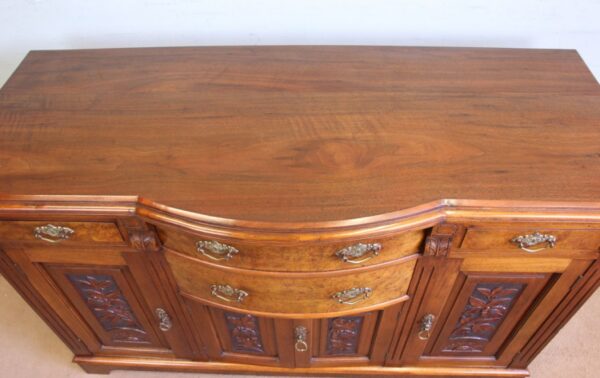 Antique Walnut Bow Front Chiffonier Sideboard Base - Image 6