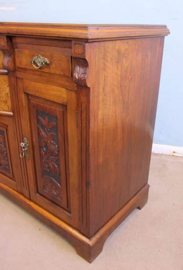 Antique Walnut Bow Front Chiffonier Sideboard Base - Image 7