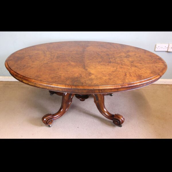 Antique Burr Walnut Victorian Coffee Table