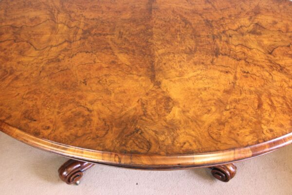 Antique Burr Walnut Victorian Coffee Table - Image 9