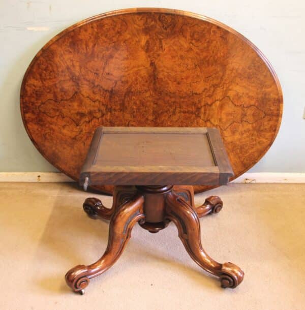 Antique Burr Walnut Victorian Coffee Table - Image 10