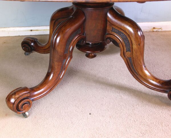 Antique Burr Walnut Victorian Coffee Table - Image 3