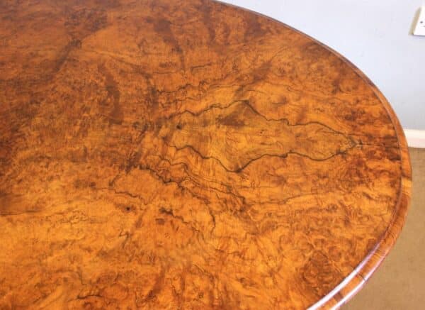 Antique Burr Walnut Victorian Coffee Table - Image 4