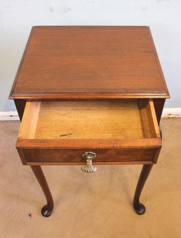 Antique Walnut Occasional Lamp Side Table - Image 5