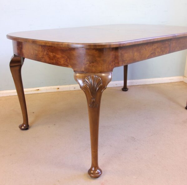 Quality Antique Burr Walnut Dining Table - Image 10