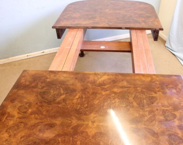 Quality Antique Burr Walnut Dining Table - Image 13