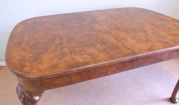 Quality Antique Burr Walnut Dining Table - Image 14