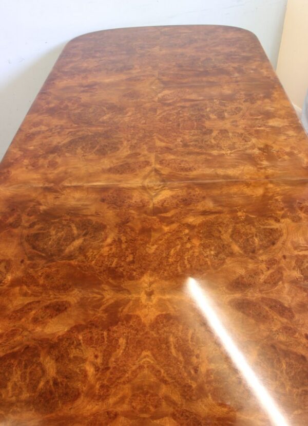 Quality Antique Burr Walnut Dining Table - Image 3
