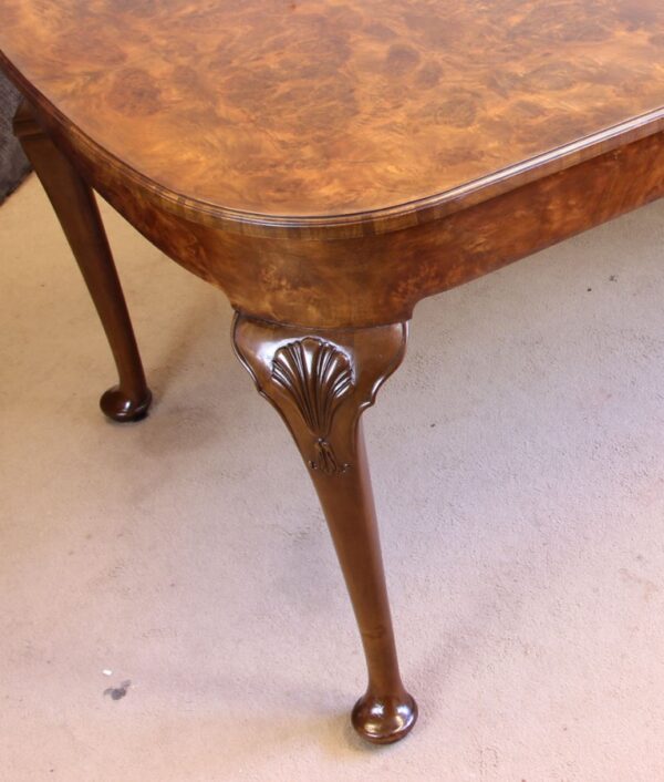 Quality Antique Burr Walnut Dining Table - Image 5