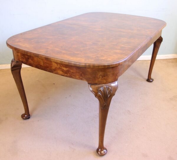 Quality Antique Burr Walnut Dining Table - Image 6