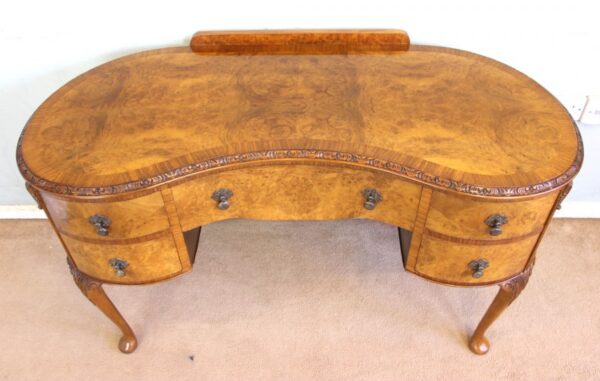 Burr Walnut Writing Desk / Dressing Table - Image 8