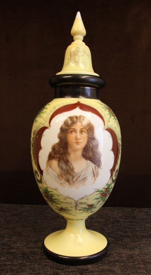 Antique Opaline Glass Vase Antique Antique Glassware 4