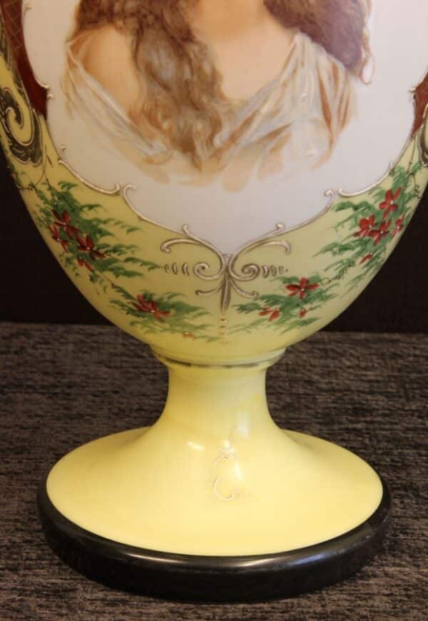 Antique Opaline Glass Vase Antique Antique Glassware 8
