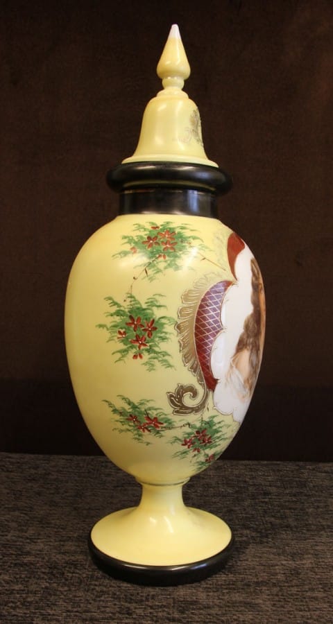 Antique Opaline Glass Vase Antique Antique Glassware 10