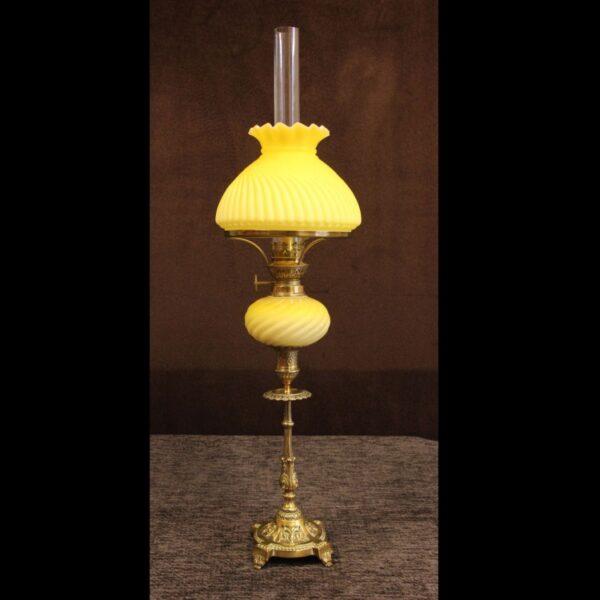 Antique Victorian Satin Glass Peg lamp