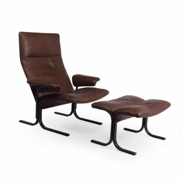 De Sede Lounge Chair and Footstool Set Model DS 2030 c1980s