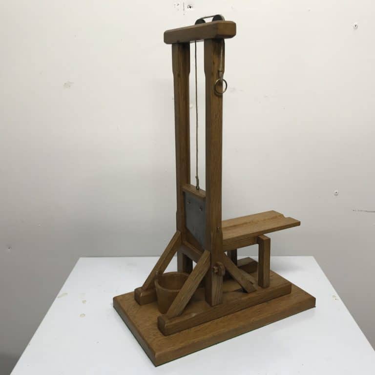 French Guillotine desks top cigar cutter in oak