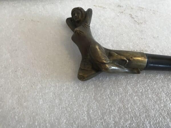 Art nouveau bronze handled Gentleman’s walking stick sword stick Antique Swords 5